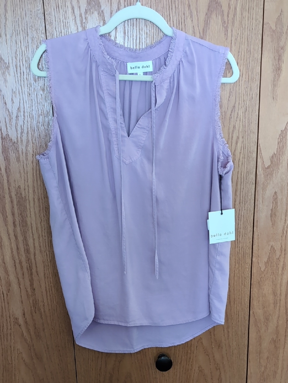 Bella Dahl Lavender Sleeveless Tie-Neck Camisole